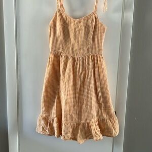 Orange gingham dress
